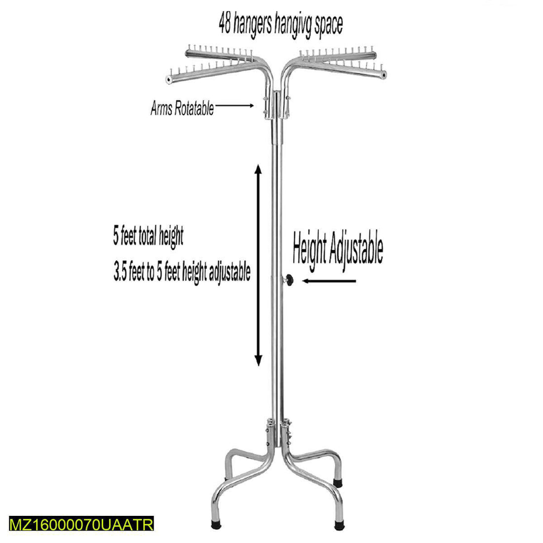Adjustable Chrome Hanging Rack for Home & Shop