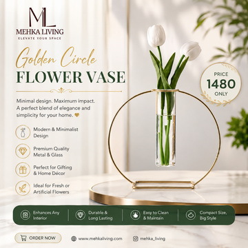 Golden Glass Hydroponic Vase for Home Decor