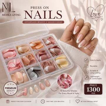 French Tip Nails 144 Pcs Nude Shades Boxed